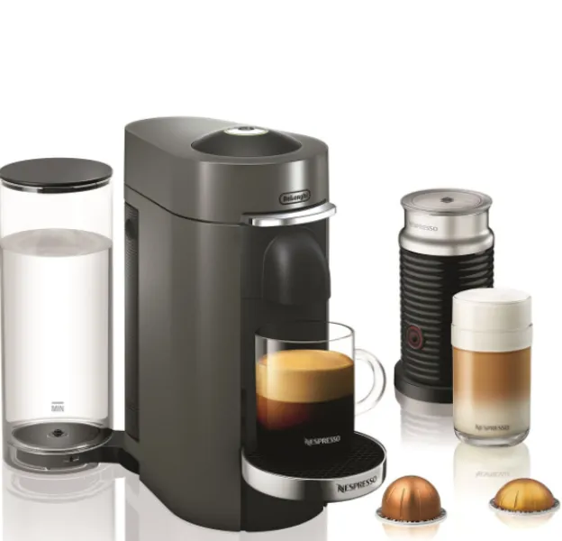 Nespresso by De'Longhi Vertuo Plus Deluxe Coffee & Espresso Maker with Aerocinno Frother
