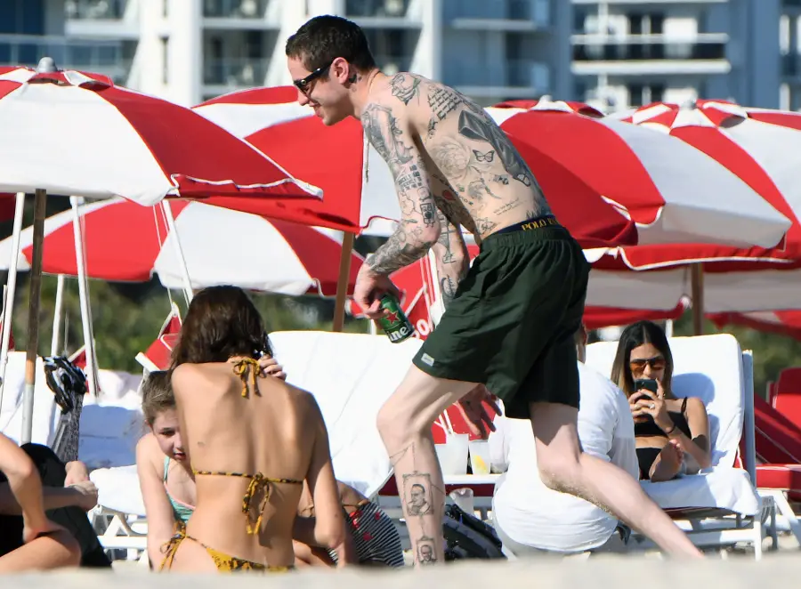 Pete Davidson Kisses Girlfriend Kaia Gerber During PDA-Filled Beach Date