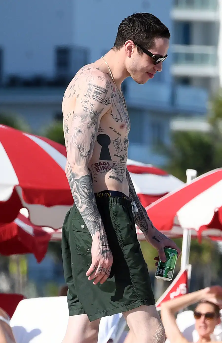 Pete Davidson Kisses Girlfriend Kaia Gerber During PDA-Filled Beach Date