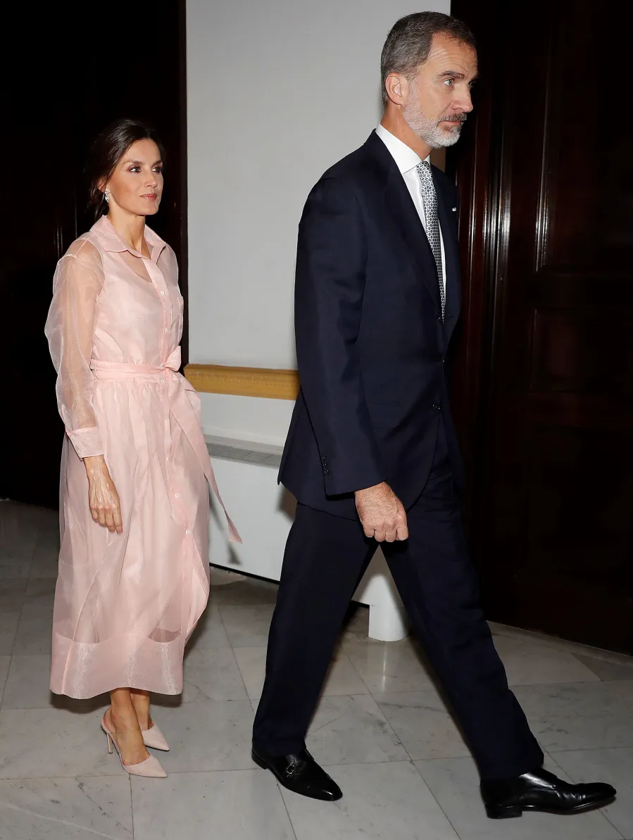 Queen Letizia Peach Dress November 13, 2019
