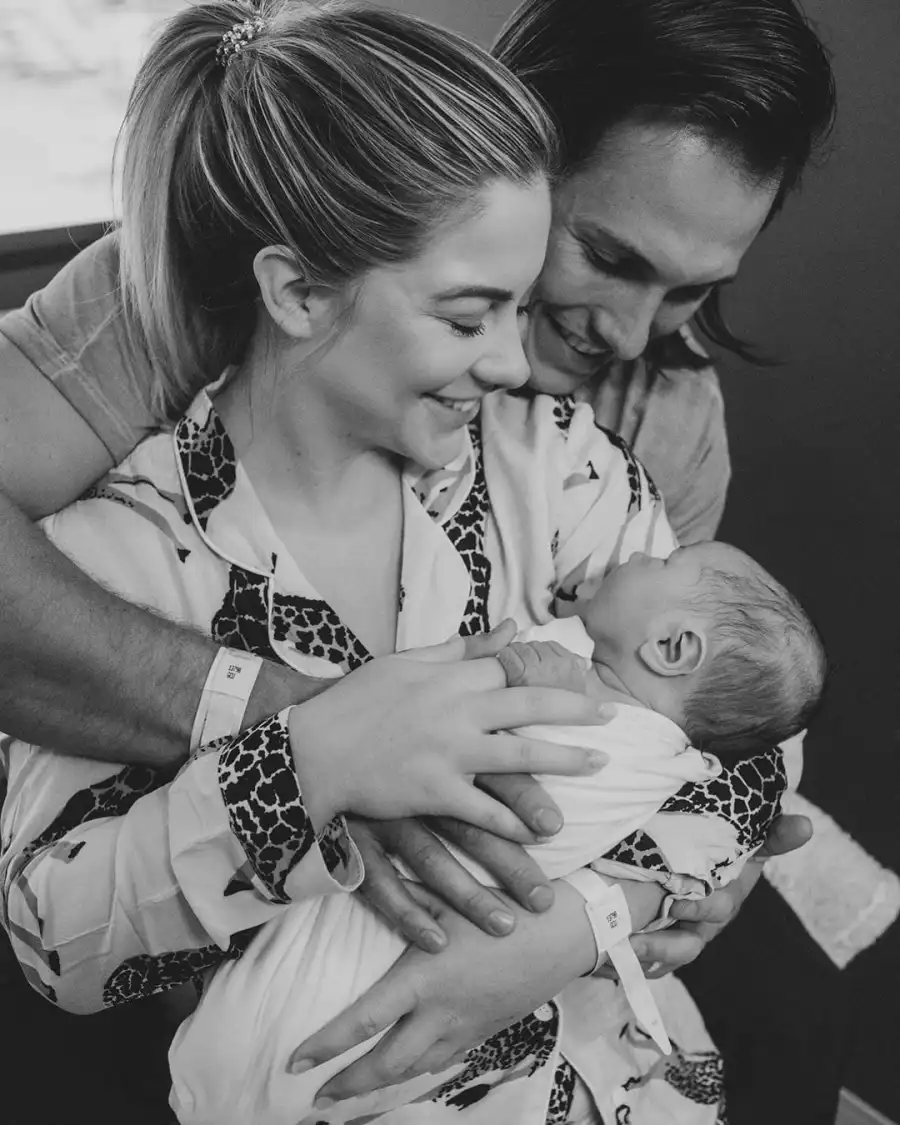 Shawn Johnson and Andrew East With Newborn Baby