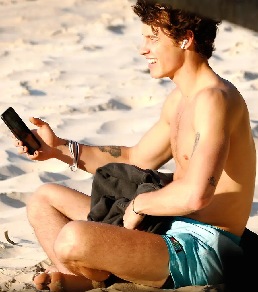 Shawn Mendes Goes Shirtless Australia Beach With Friends