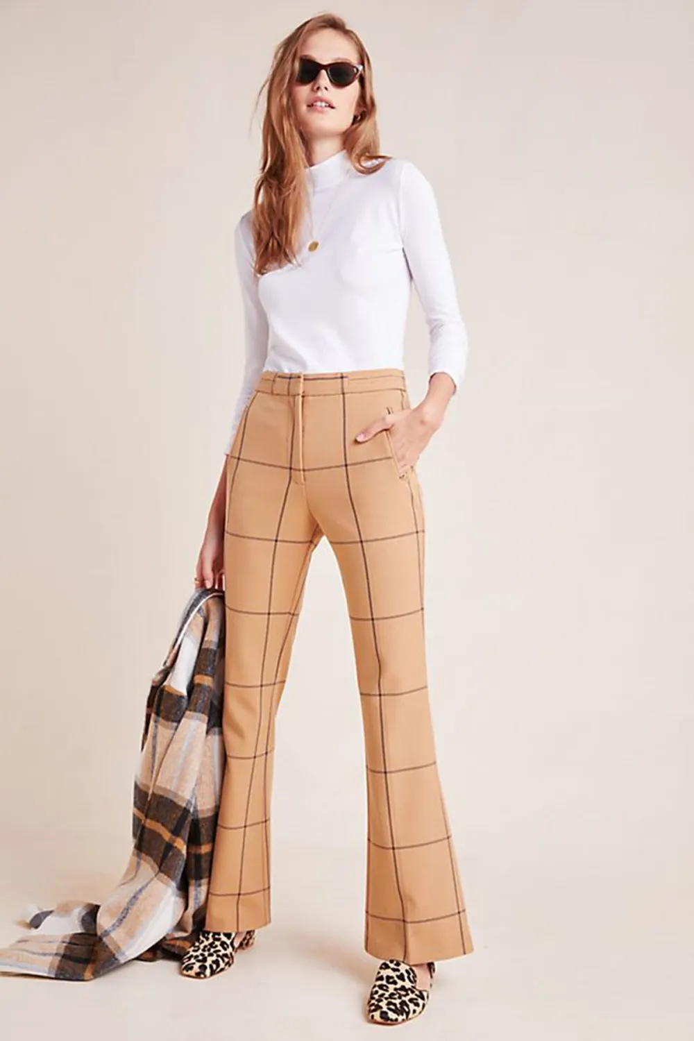 Wiley Windowpane Bootcut Trousers