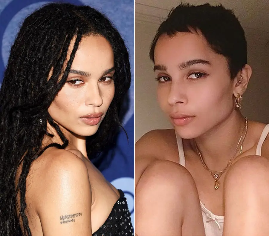 Zoe Kravitz Hair Change Long Dreads to Pixie Cut