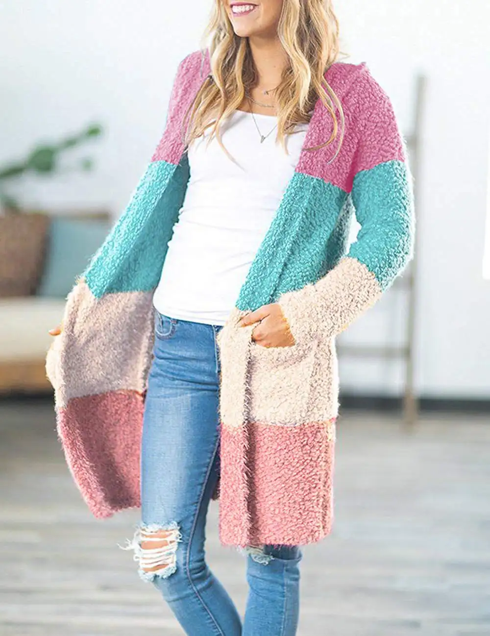MEROKEETY Long Sleeve Soft Chunky Knit Sweater