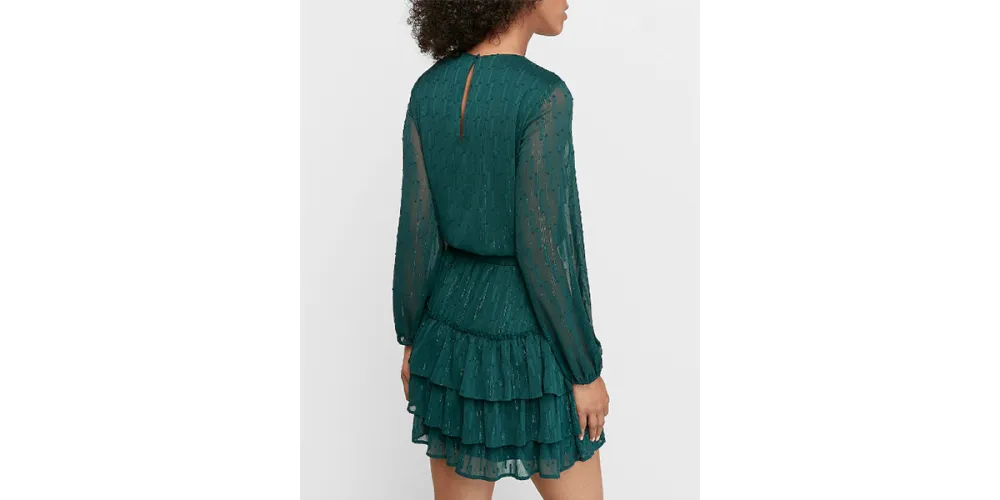 Smocked Waist Tiered Dress Express