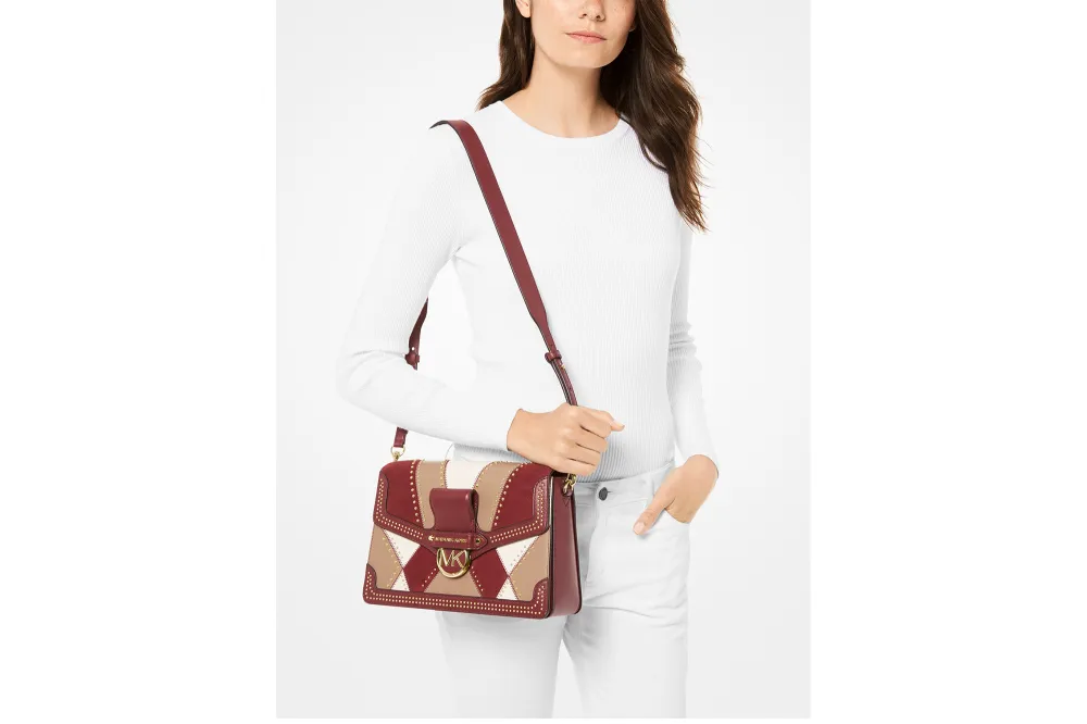MICHAEL Michael Kors Jessie Large Flap Leather Shoulder Bag