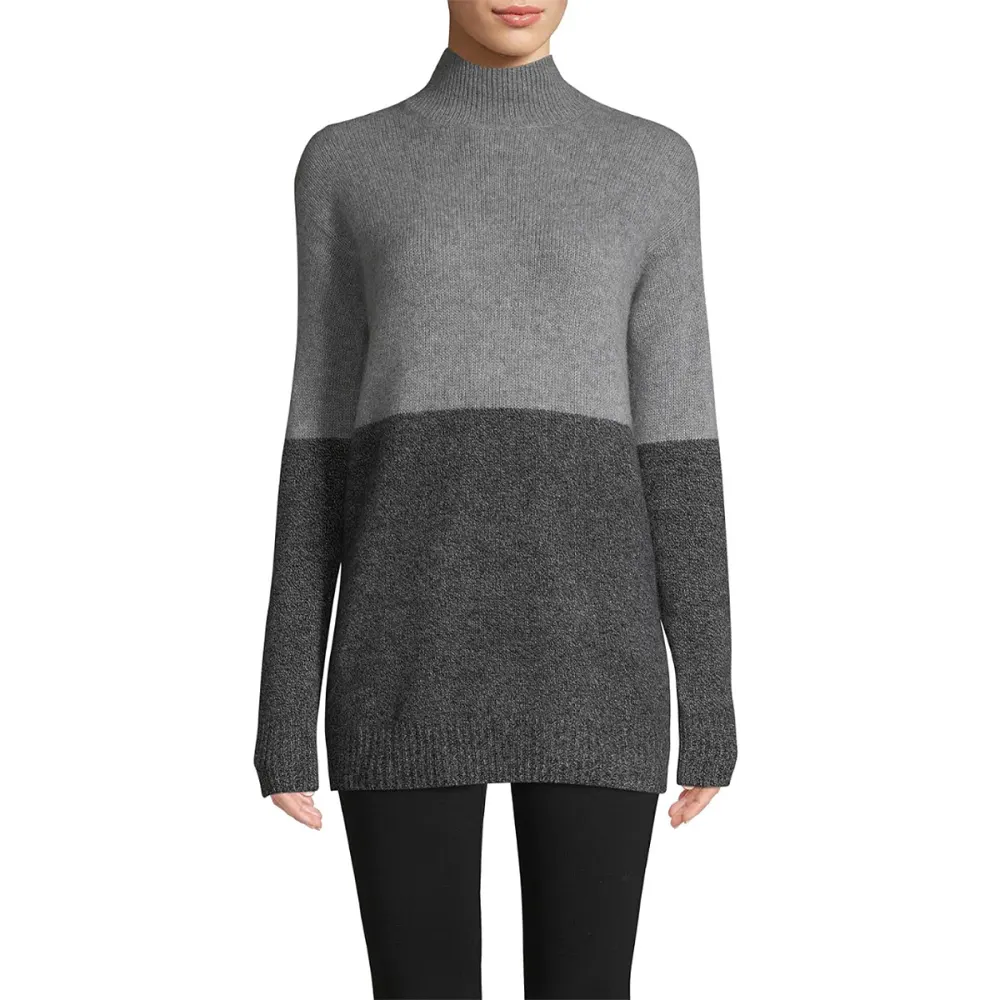 Cashmere Saks Fifth Avenue Colorblock Cashmere Sweater