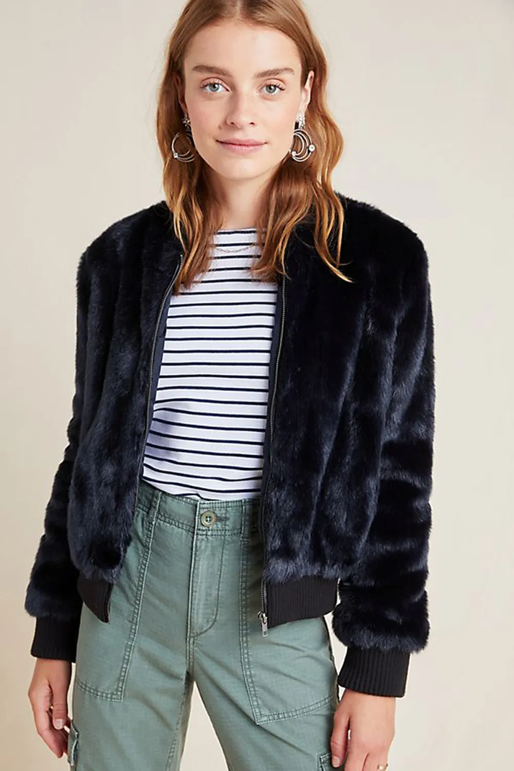 Cupcakes and Cashmere Faux-Fur Bomber Jacket