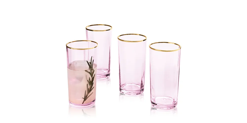 Martha Stewart Collection Blush Highball Glasses, Set of 4, Created for Macy's