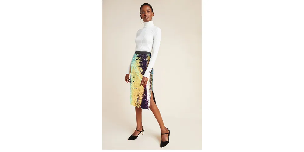 Elysian Sequined Pencil Skirt