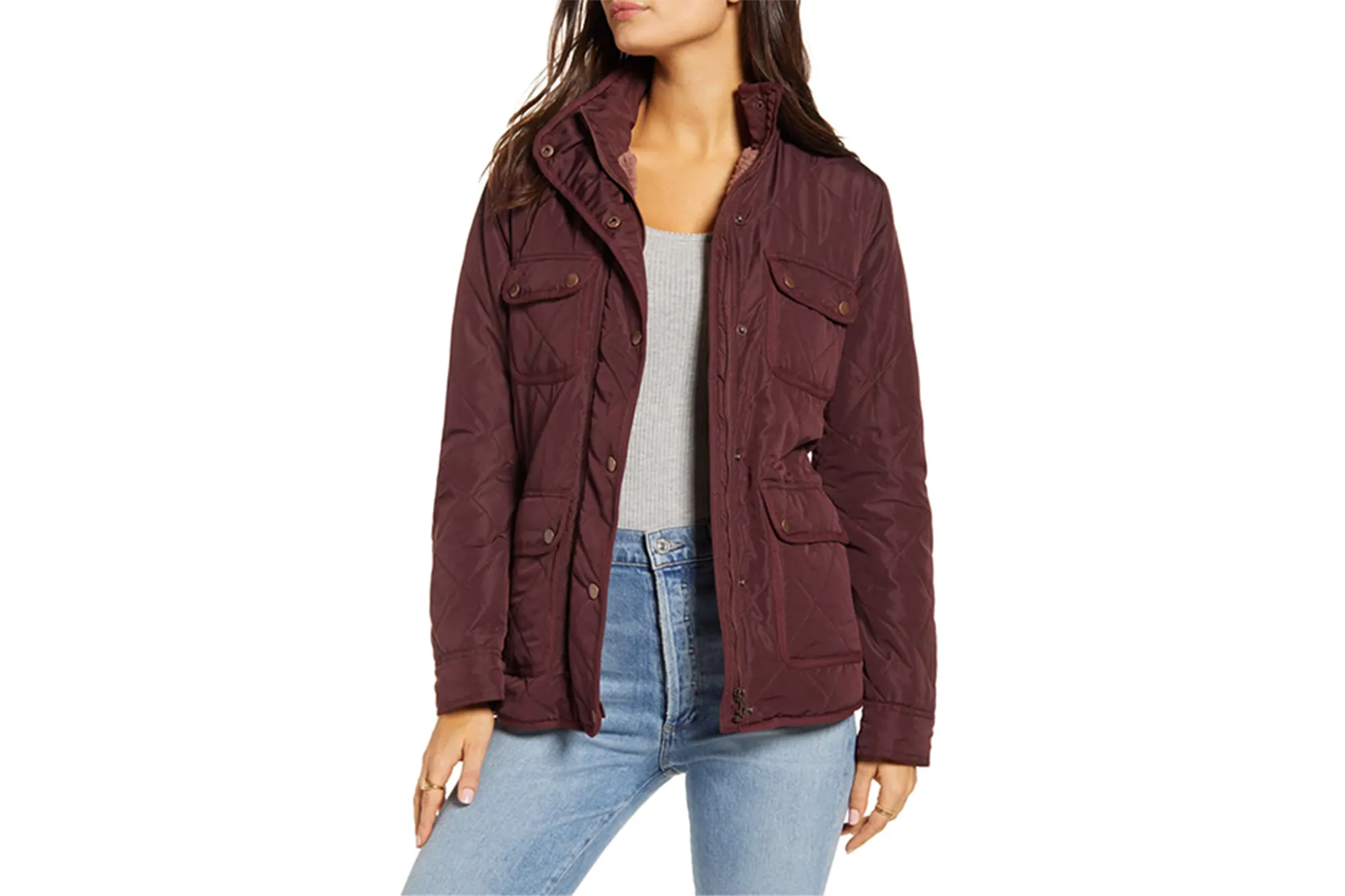 Thread & Supply Fleece Lined Quilted Utility Jacket