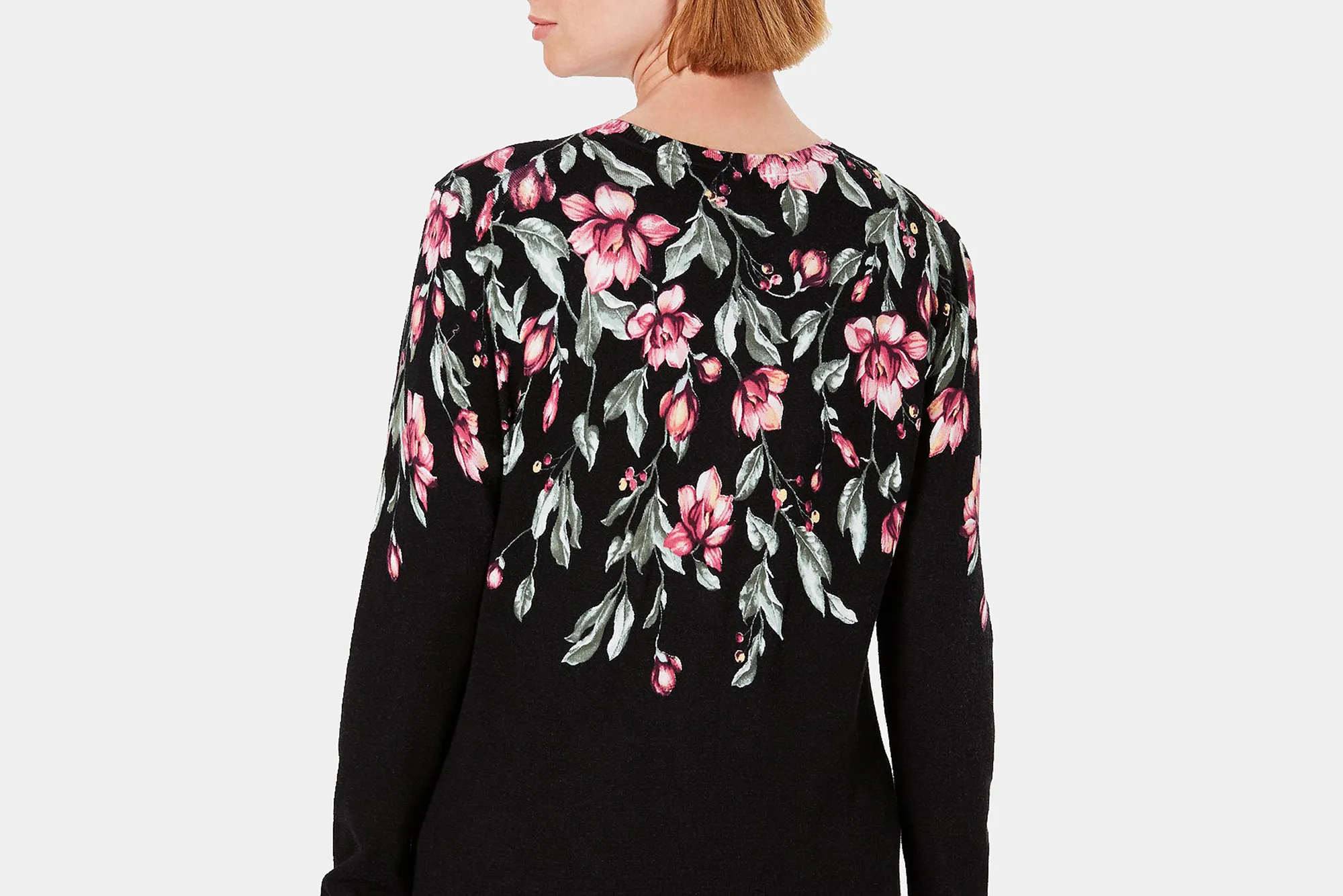 Karen Scott Floral-Print Cardigan