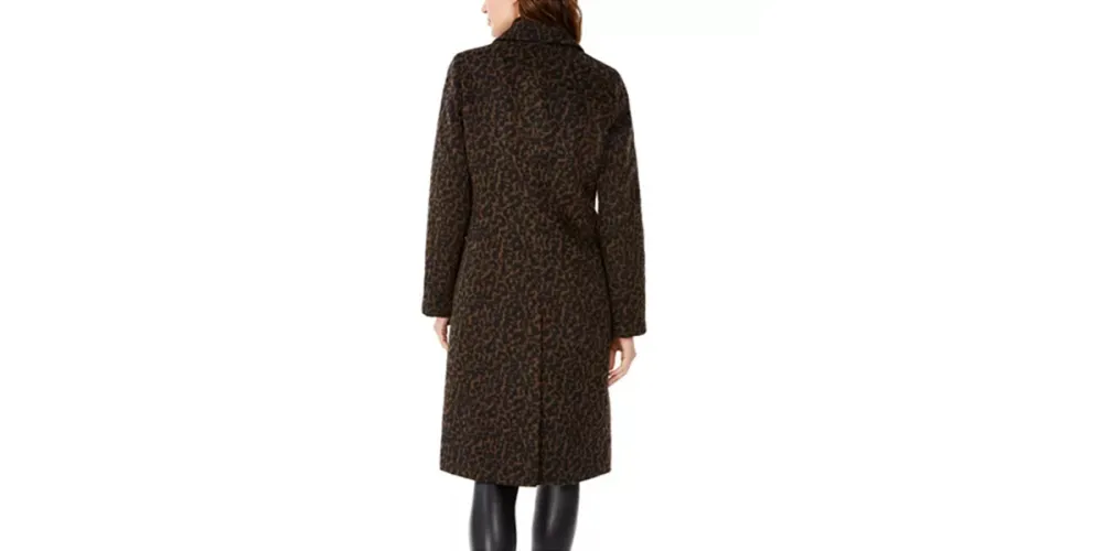 Tahari Leopard-Print Walker Coat