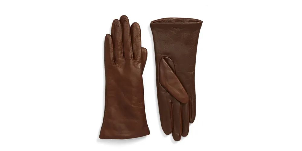 Nordstrom Cashmere Lined Leather Touchscreen Gloves