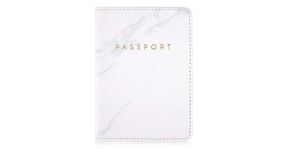 Leminimo Leather Marble Passport Cover