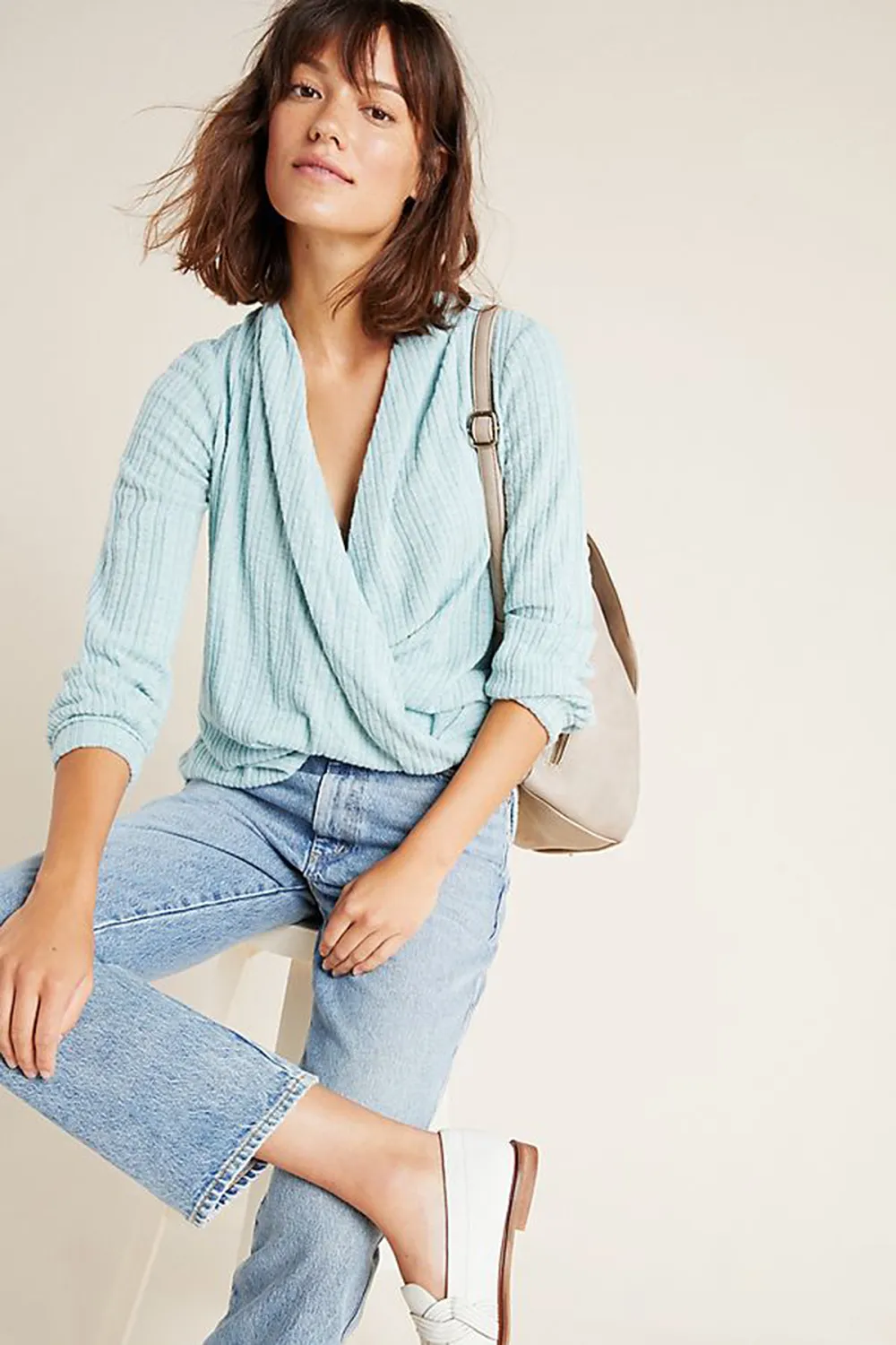 Maeve Rafela Hacci Surplice Top