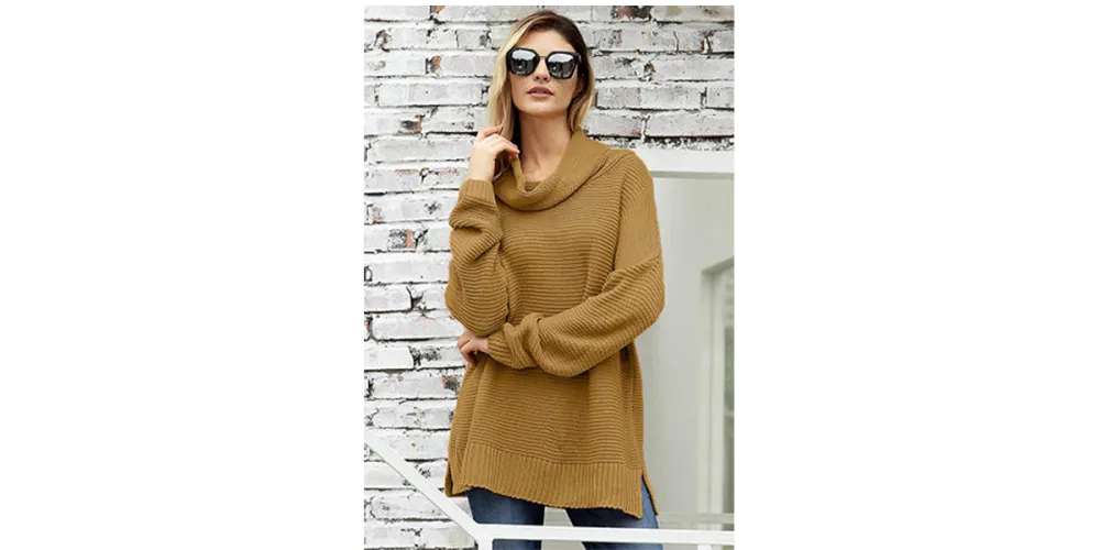 ZKESS Women's Chunky Knit Pullover Sweater