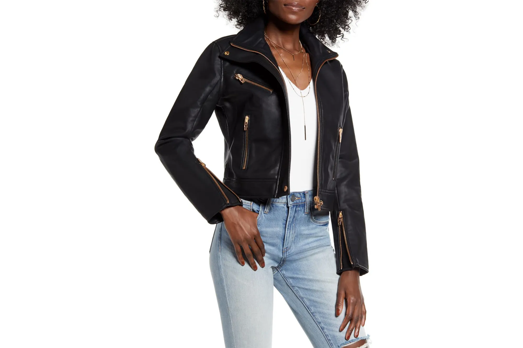 BLANKNYC The Essentials Faux-Leather Moto Jacket