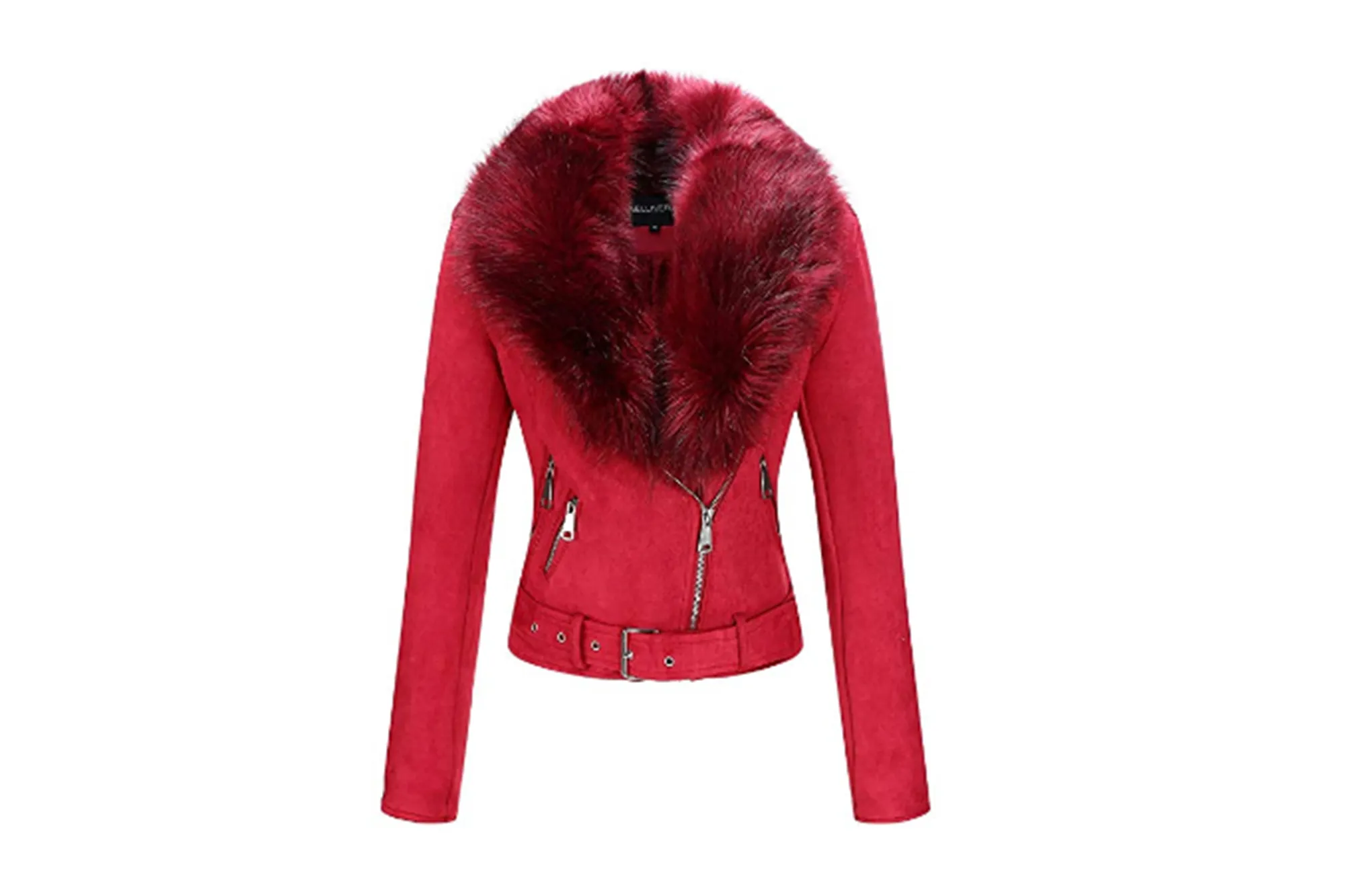 Bellivera Women's Faux Suede Moto Jacket