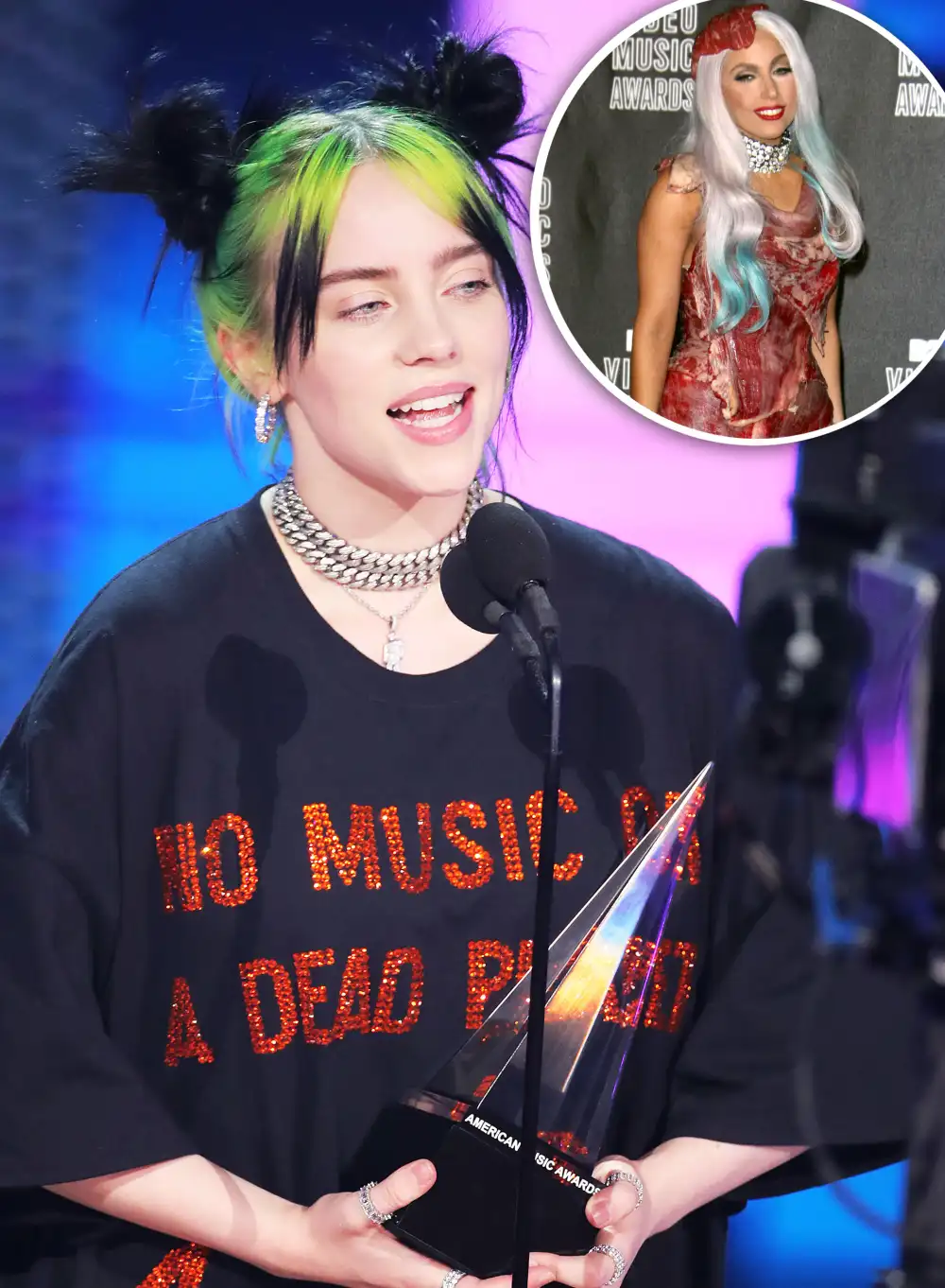 Billie Eilish Lady Gaga Meat Dress Shade