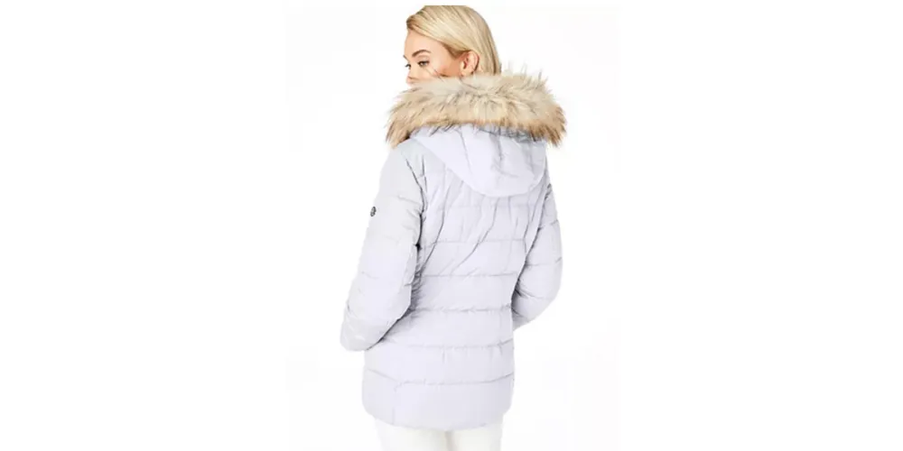 Calvin Klein Hooded Faux-Fur-Trim Puffer Coat