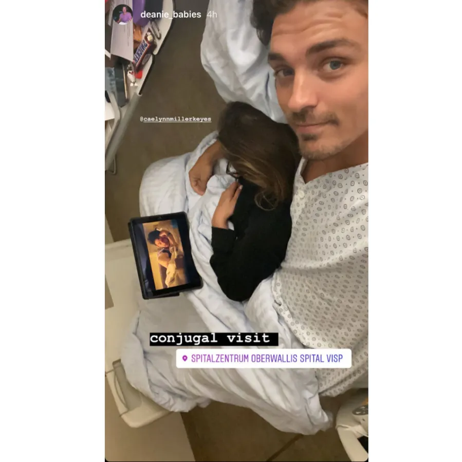 Dean Unglert and Caelynn Miller-Keyes Reunite As He Leaves Hospital After Skiing Accident in Switzerland