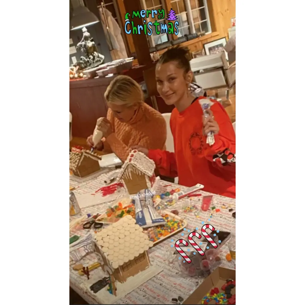 Gigi, Bella and Yolanda Hadid Make Gingerbread Houses Together on Christmas