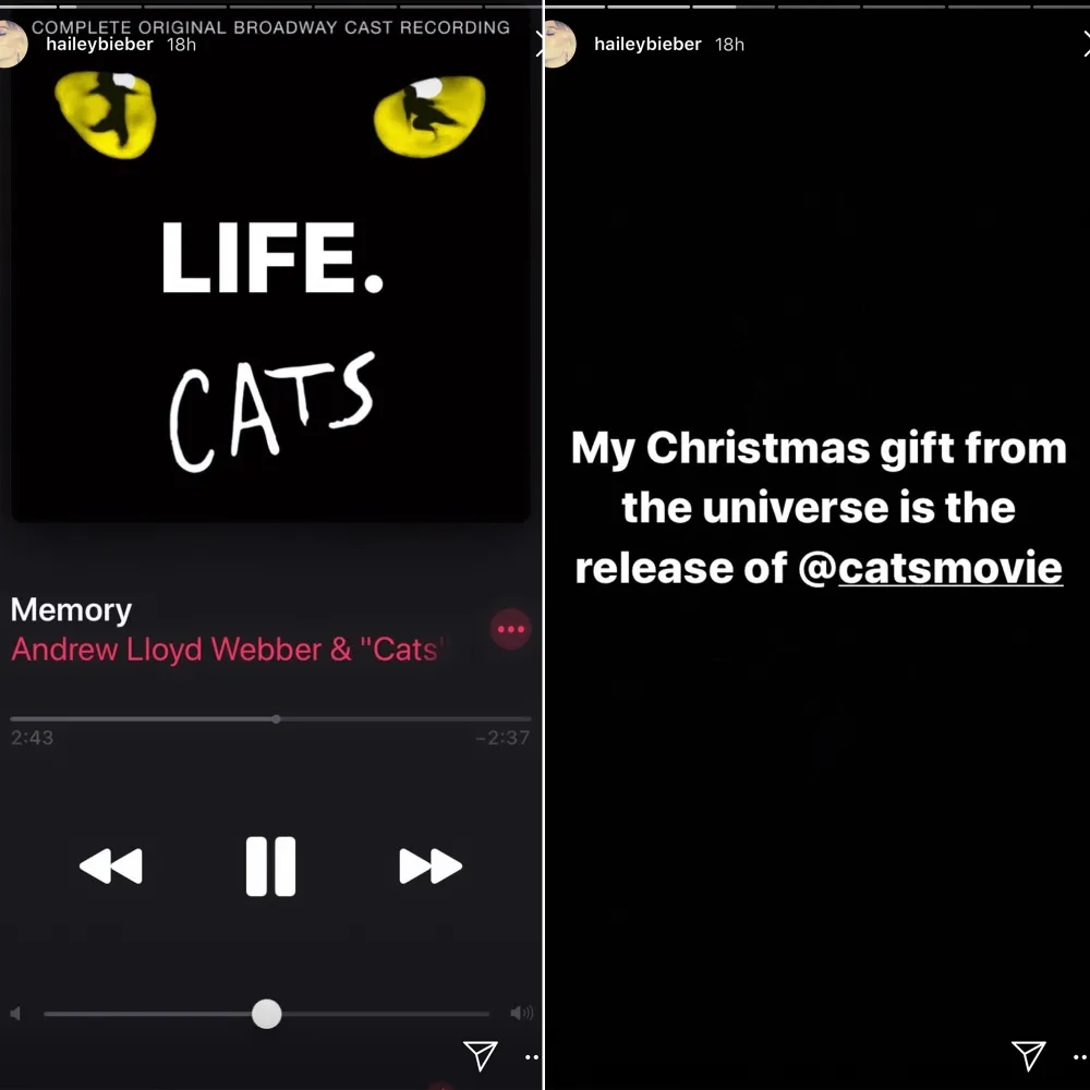 Hailey Baldwin Praises &lsquo;Cat&rsquo;s Movie Following Justin Bieber, Taylor Swift Drama