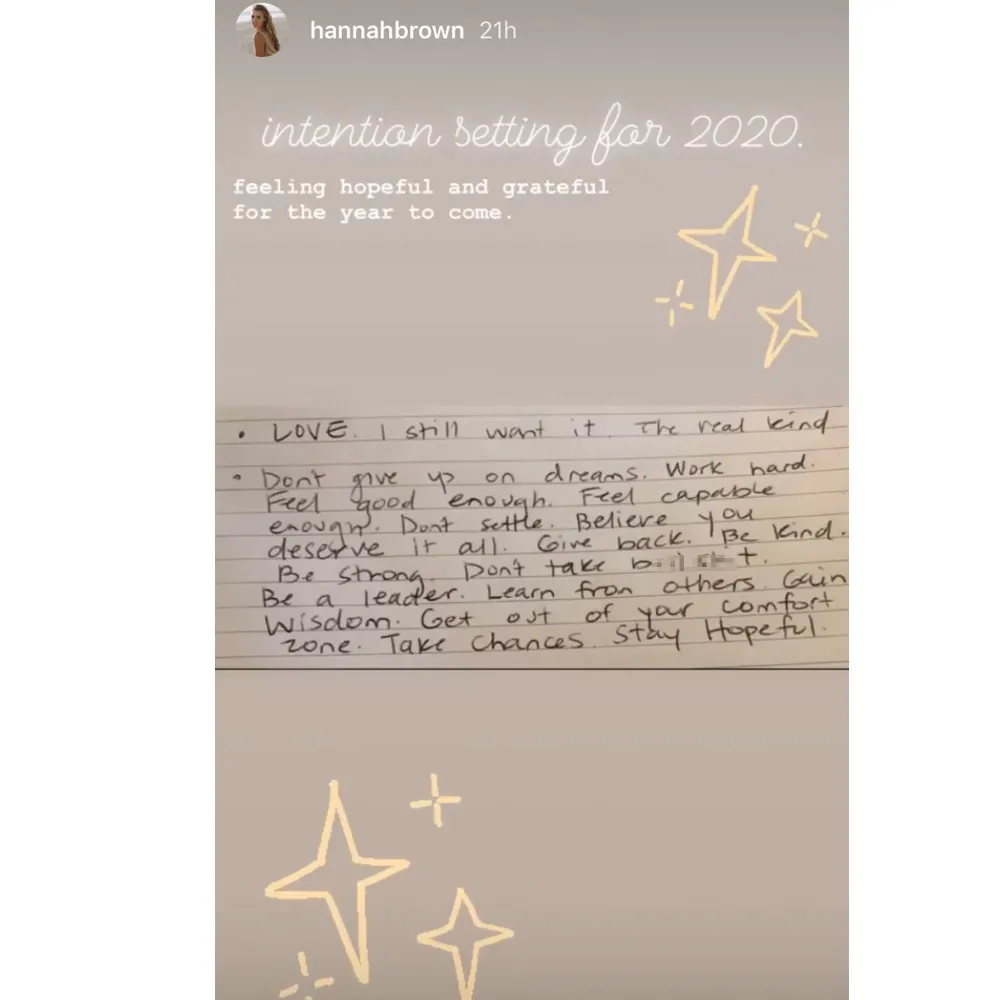 Hannah Brown Lists 'Real' Love as a Goal for 2020