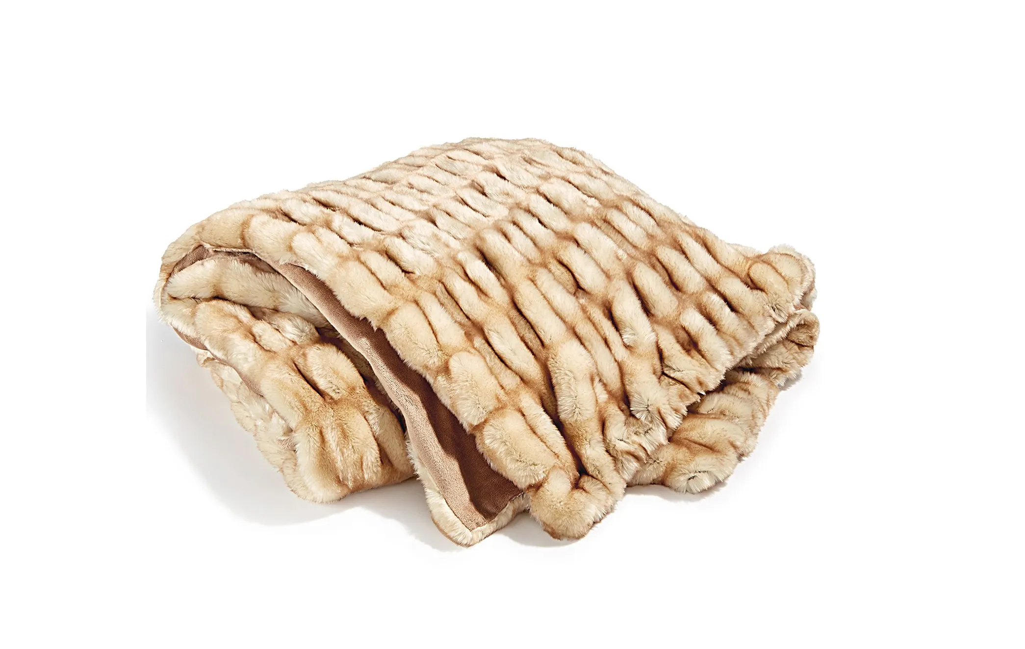 Hotel Collection Carved Faux-Fur Throw