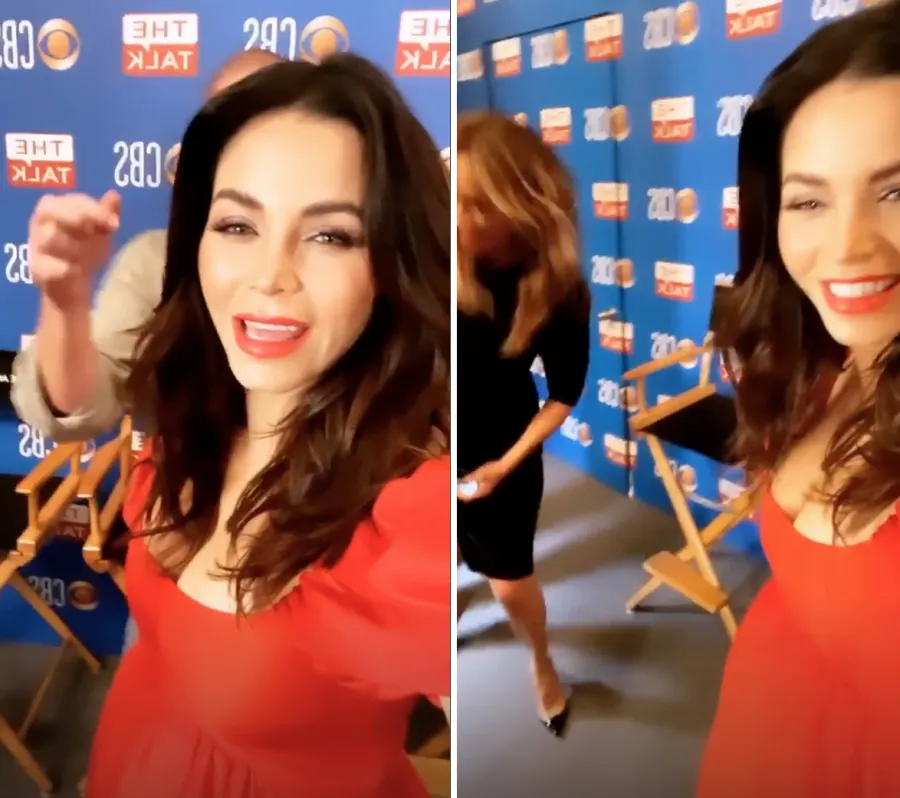 Jenna Dewan baby bump red dress