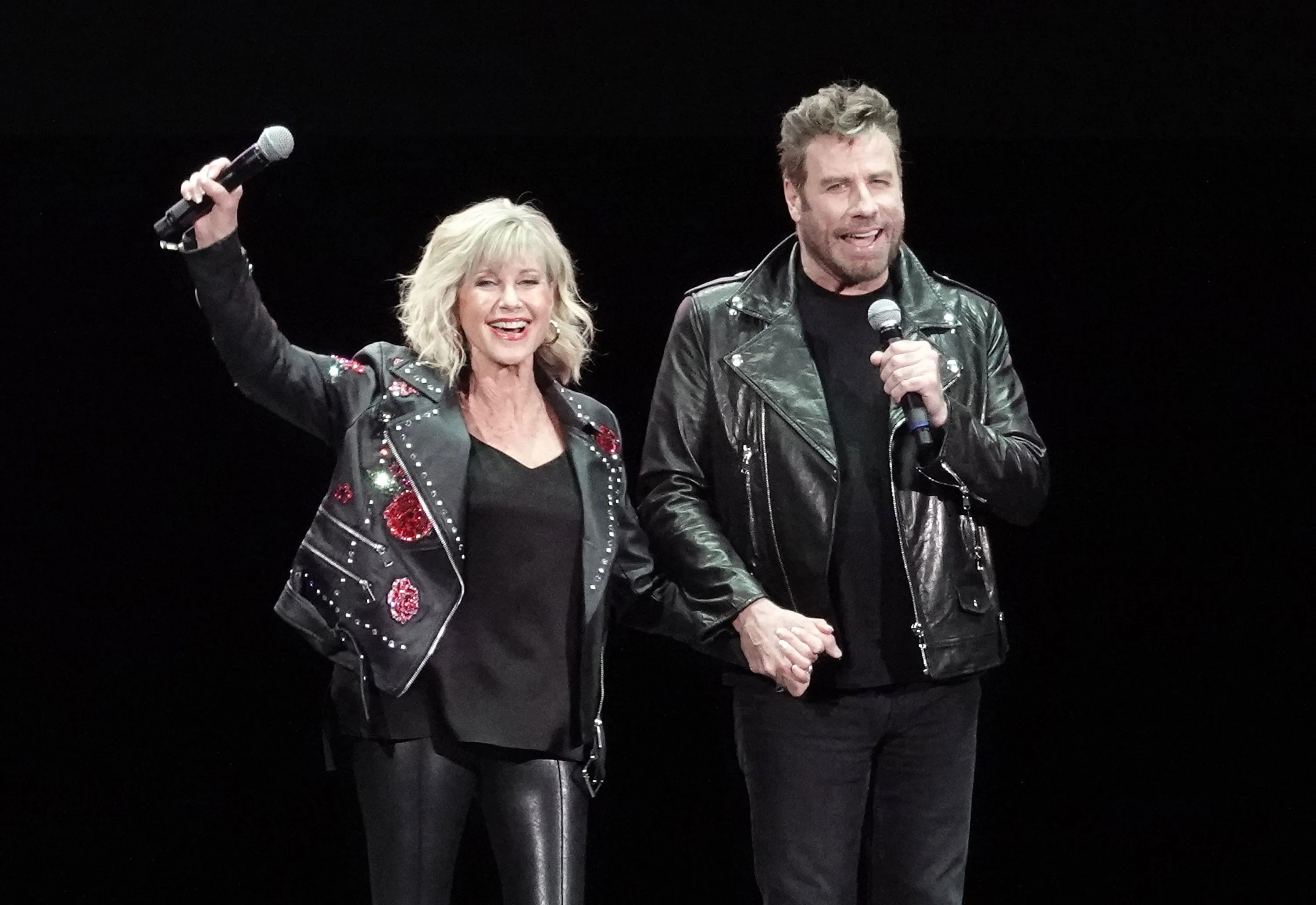 John Travolta and Olivia Newton-John Reprise 'Grease' Roles in Full-On Costumes