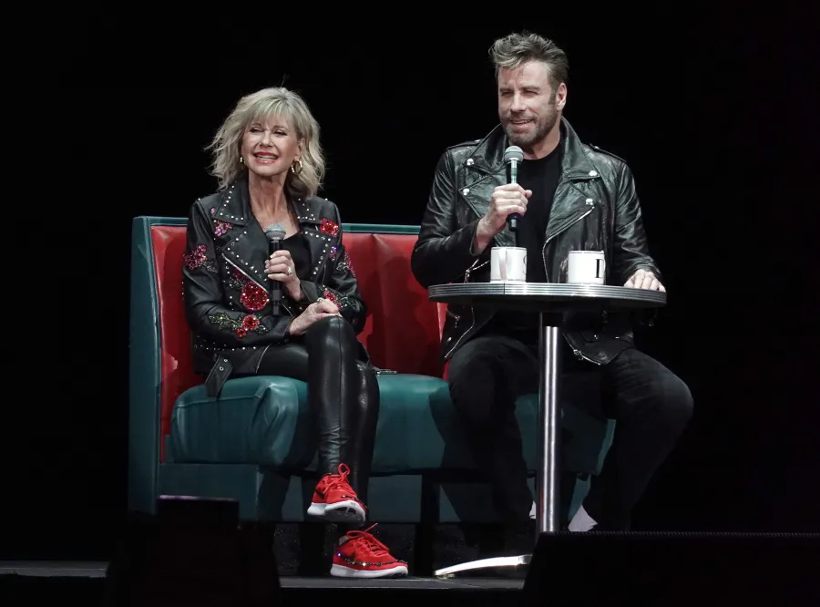 John Travolta and Olivia Newton-John Reprise 'Grease' Roles in Full-On Costumes