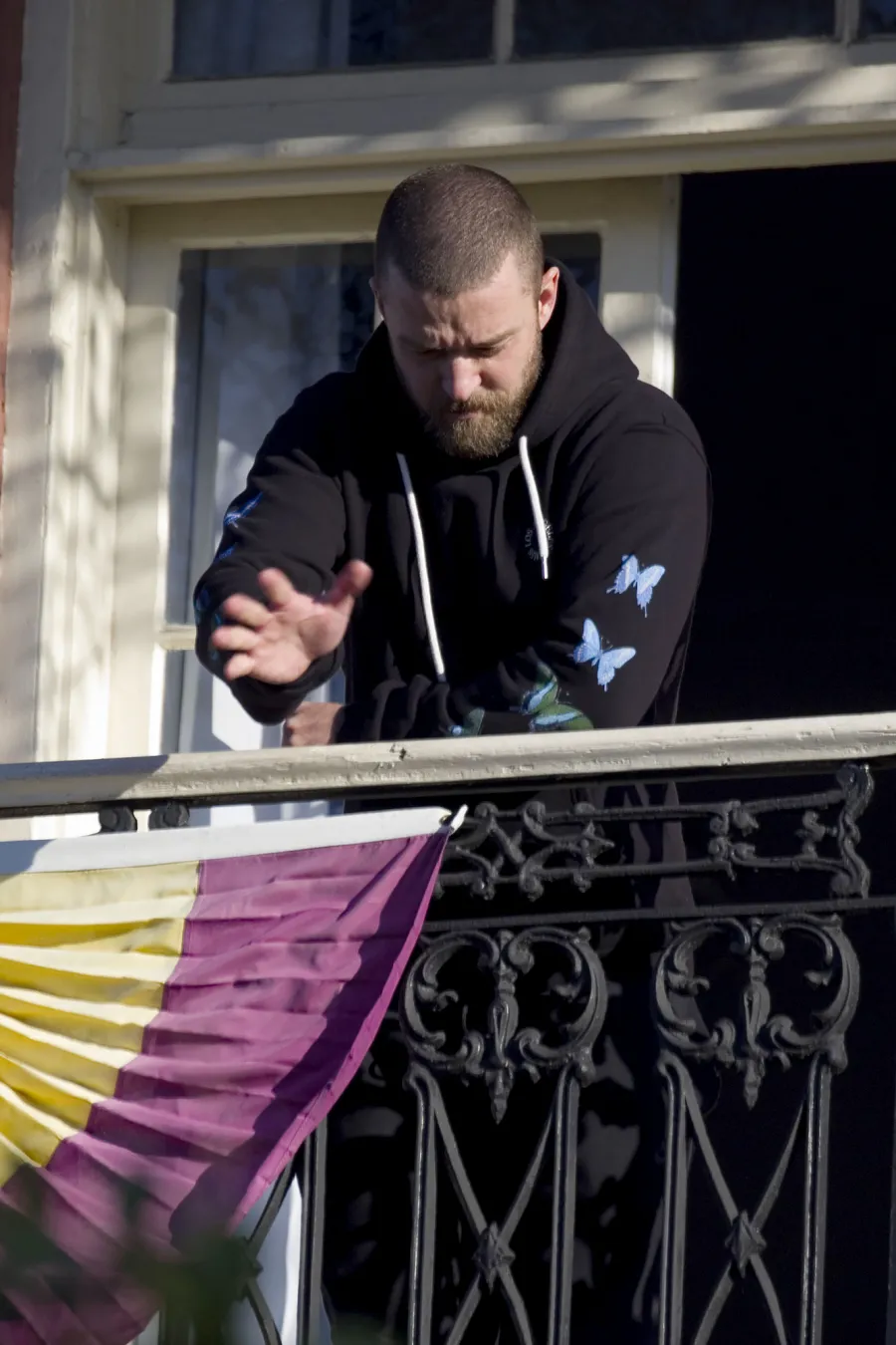 Justin Timberlake Returns to New Orleans Balcony Sans Alisha Wainwright After PDA Scandal