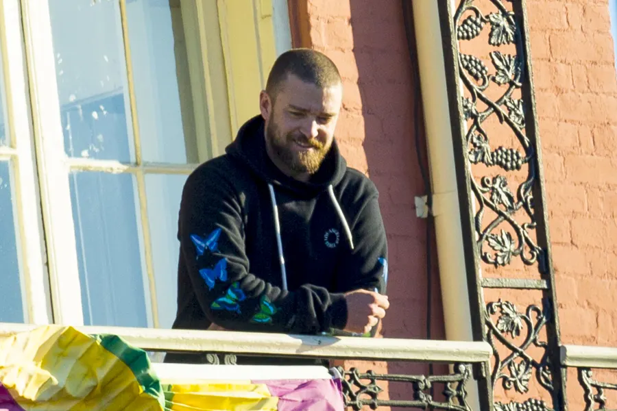 Justin Timberlake Returns to New Orleans Balcony Sans Alisha Wainwright After PDA Scandal