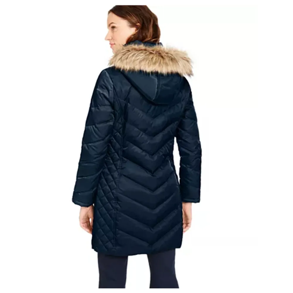 Kenneth Cole Faux-Fur-Trim Hooded Down Puffer Coat