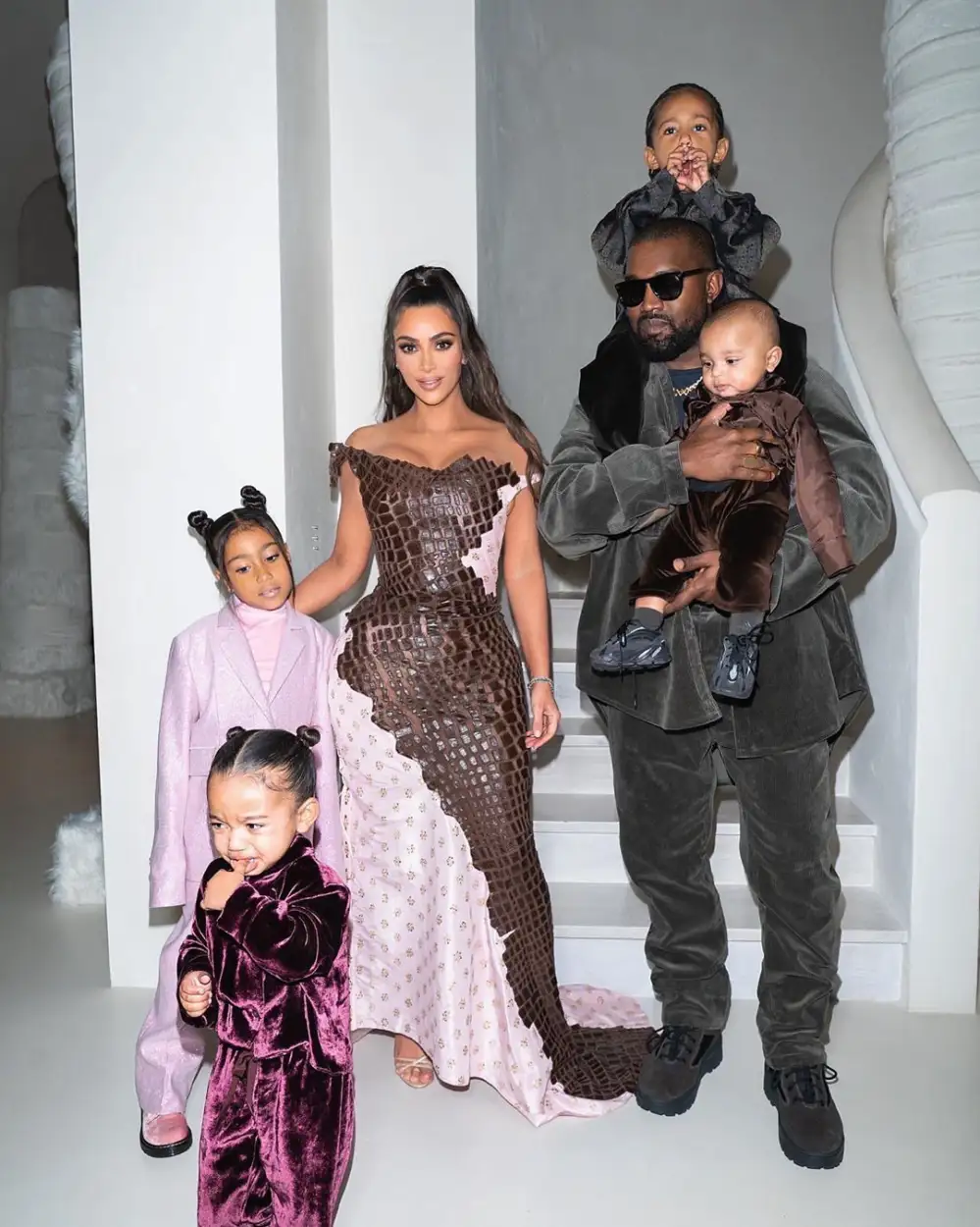 Kim Kardashian, Kanye West&rsquo;s Daughter North Appears to Be Wearing Makeup After Ban in Christmas Eve Photos