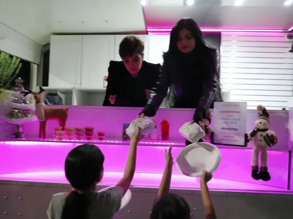 Kylie Jenner Hands Out Food