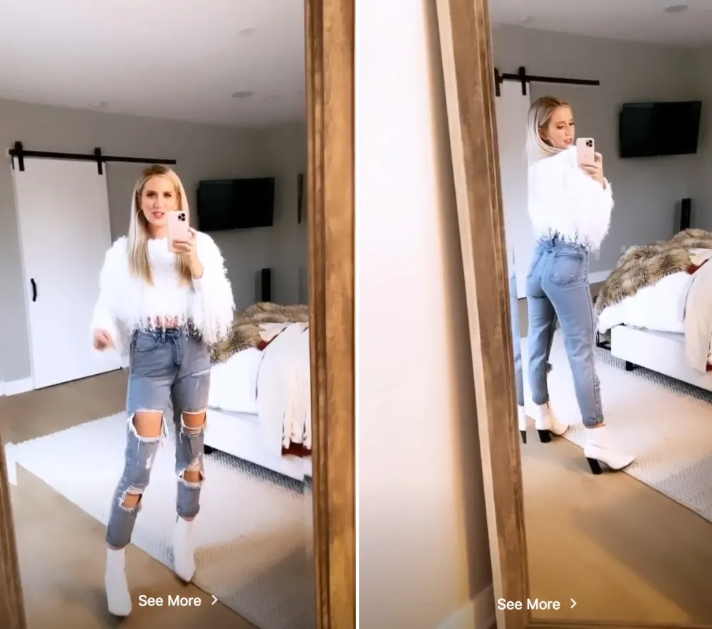 Lauren-Burnham-Wears-1st-Pair-of-Pre-Pregnancy-Jeans-After-Giving-Birth-to-Daughter-Alessi-2