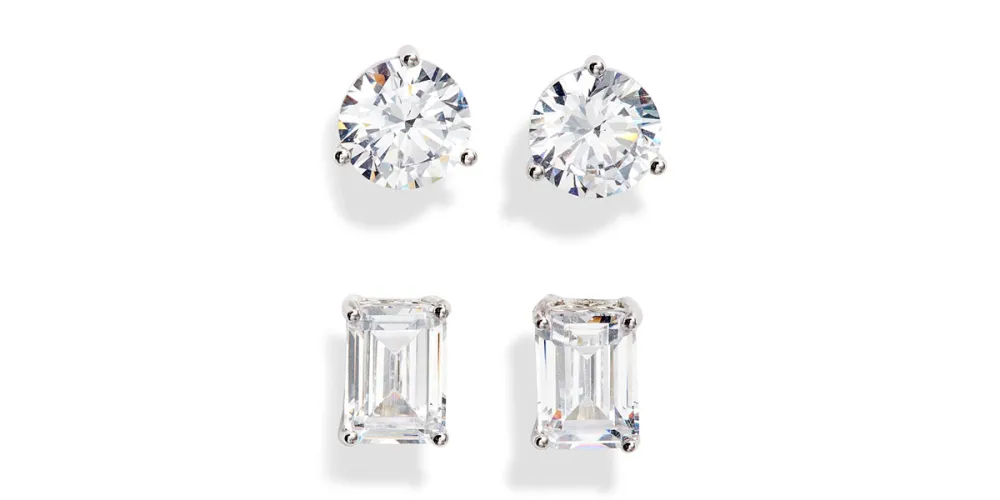 Nordstrom 2-Pack 2ct tw Cubic Zirconia Stud Earrings
