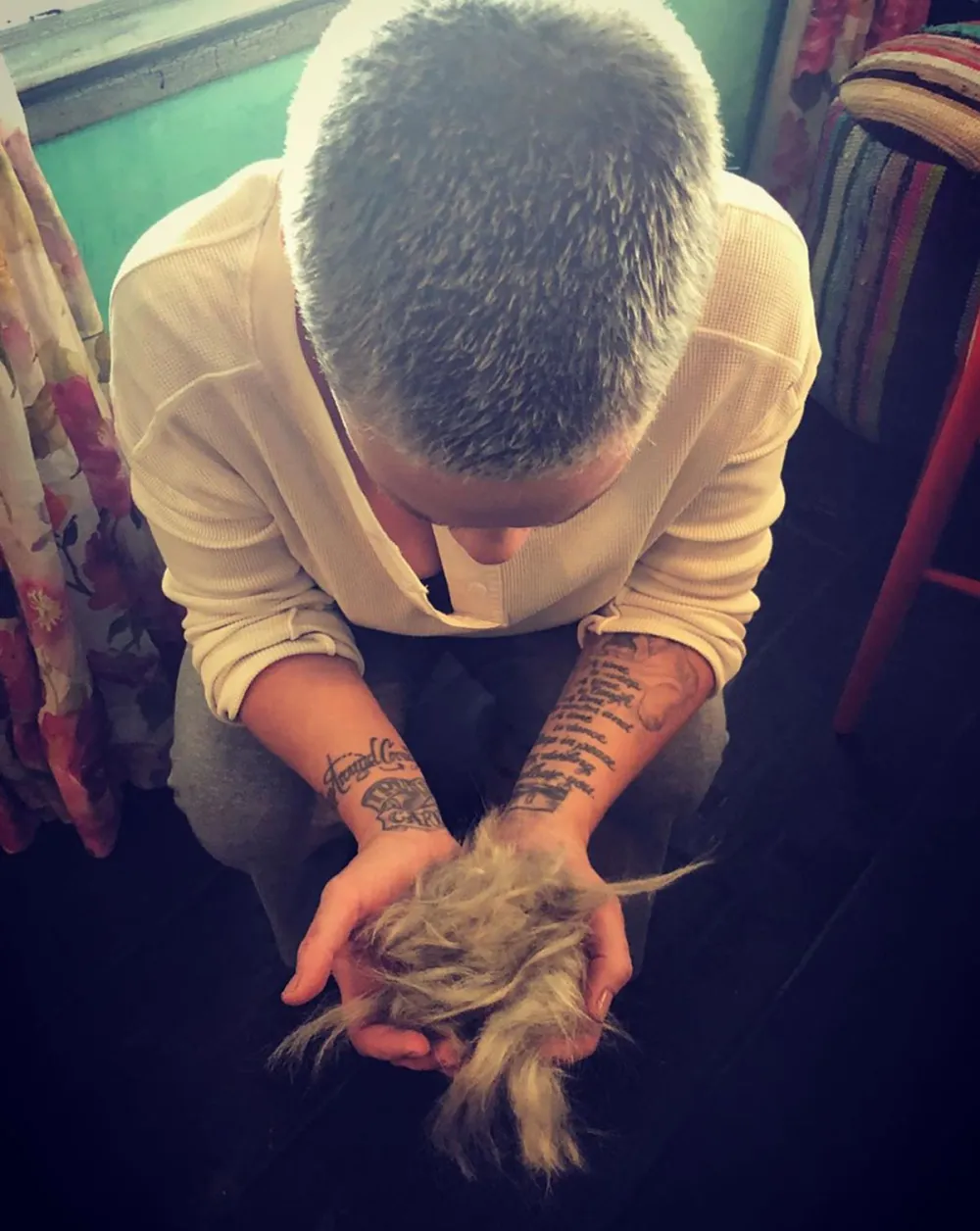 Pink Shaves Her Head