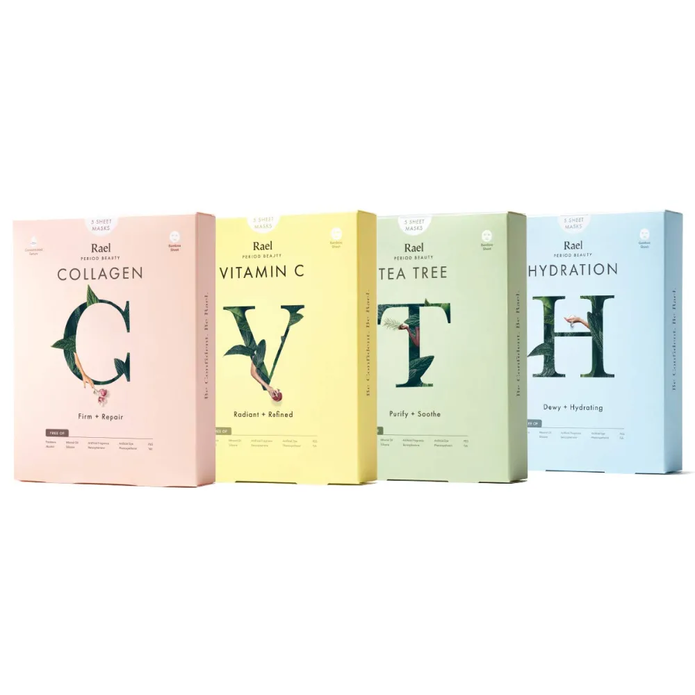 Rael Beauty Face Mask Sheets Variety Pack Gift Set