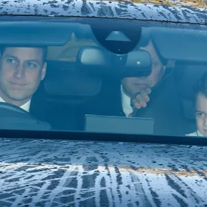Royal Family Arrives at Queen Elizabeth’s Annual Christmas Lunch With Prince George in the Front Seat