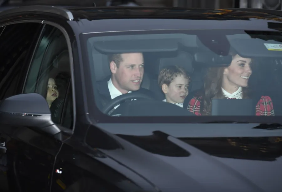 Royal Family Arrives at Queen Elizabeth’s Annual Christmas Lunch With Prince George in the Front Seat
