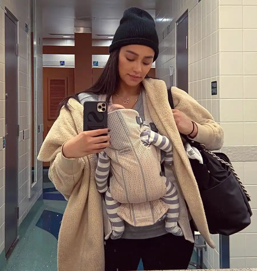 Shay Mitchell Carries Daughter Atlas in Carrier