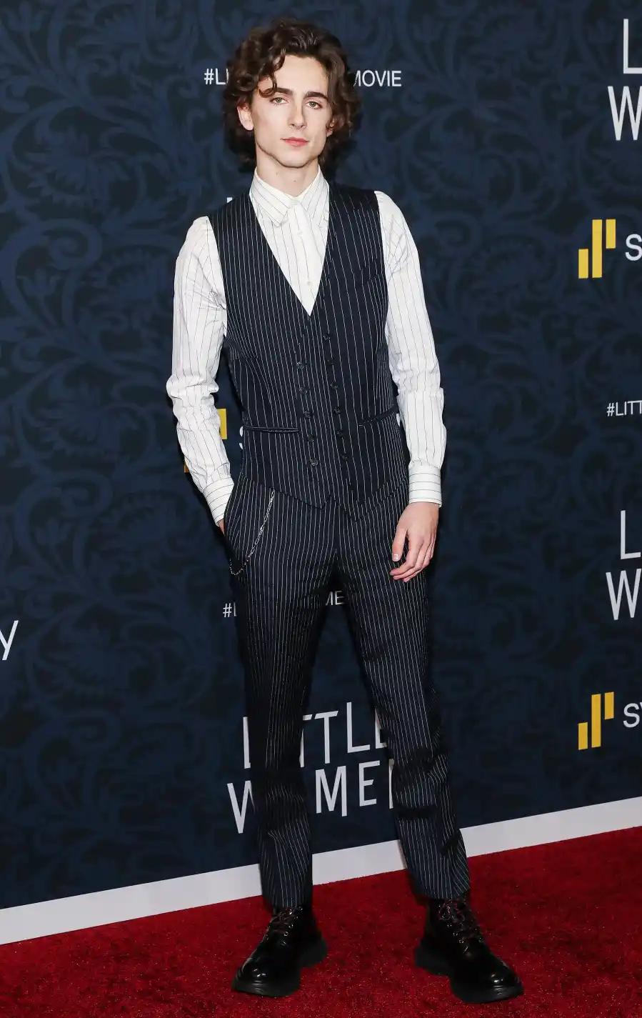 Timothee Chalamet Pinstripes December 7, 2019