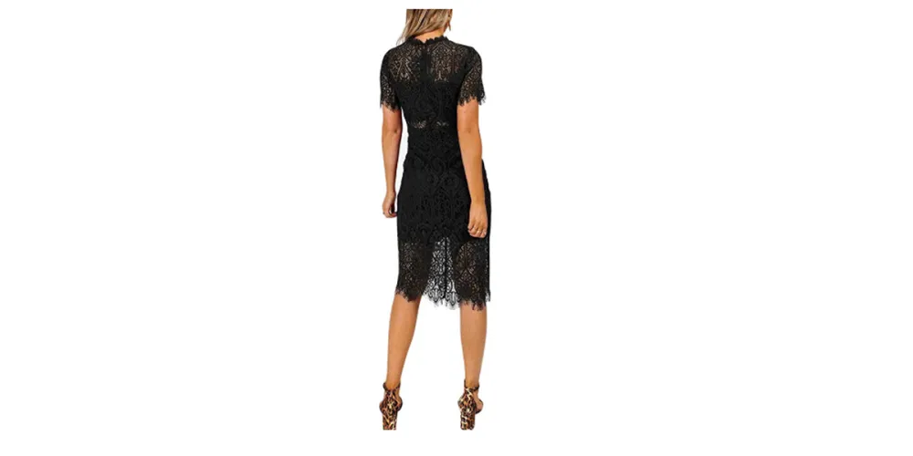 MEROKEETY Women's Sleeveless Lace Cocktail Dress