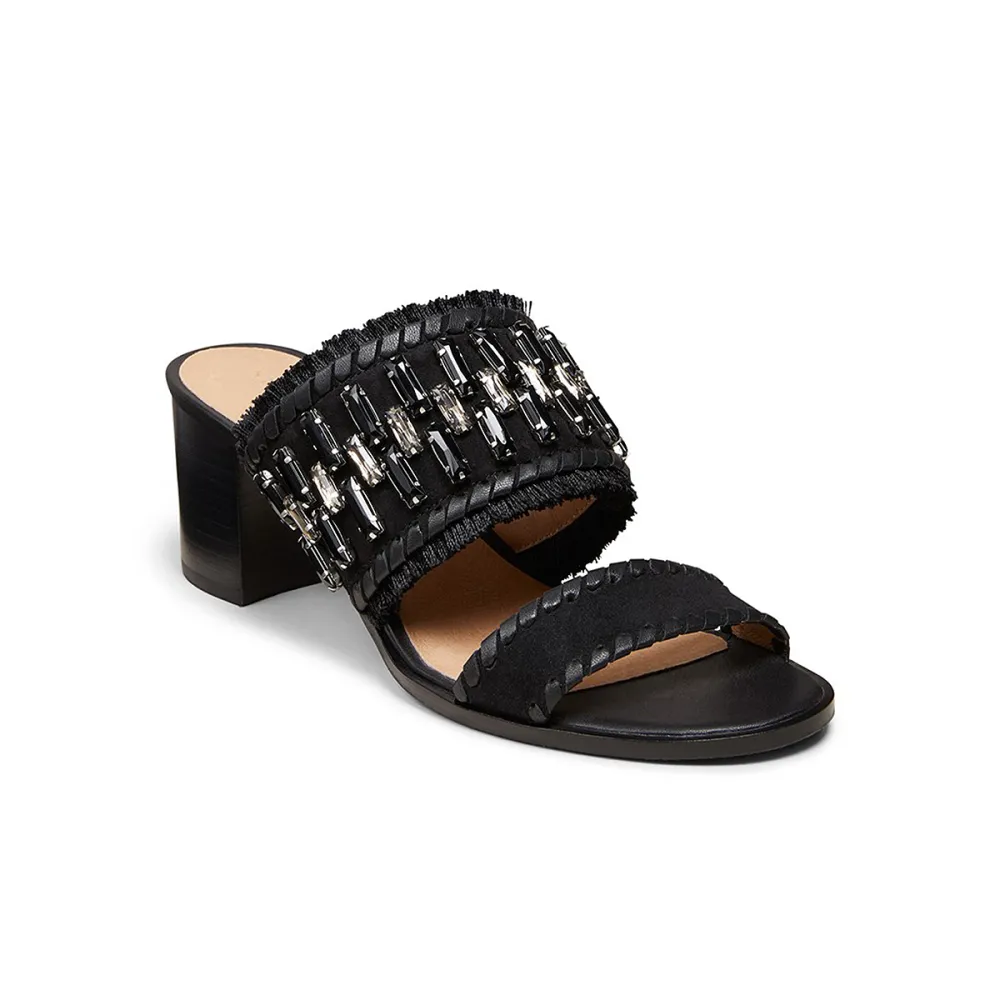 Jack Rogers Beatrix Jeweled Suede Heel