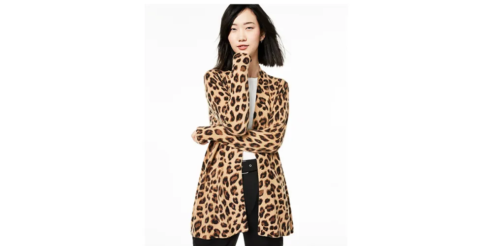 Charter Club Animal-Print Pure Cashmere Cardigan, Regular & Petite Sizes, Created For Macy's